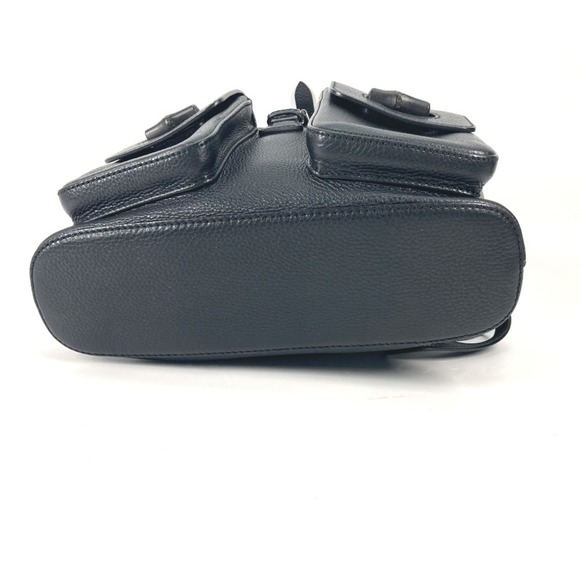 GUCCI Black Leather Bamboo Backpack - Picture 15 of 16